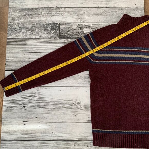 Vintage Denver Hayes Classic Fit 1/4 Button Burgundy Dad Sweater - Picture 11 of 11